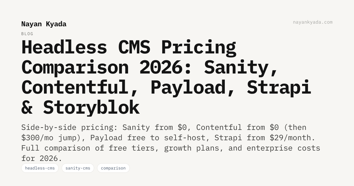 Headless CMS Pricing Comparison 2026: Sanity vs Contentful vs Payload ...