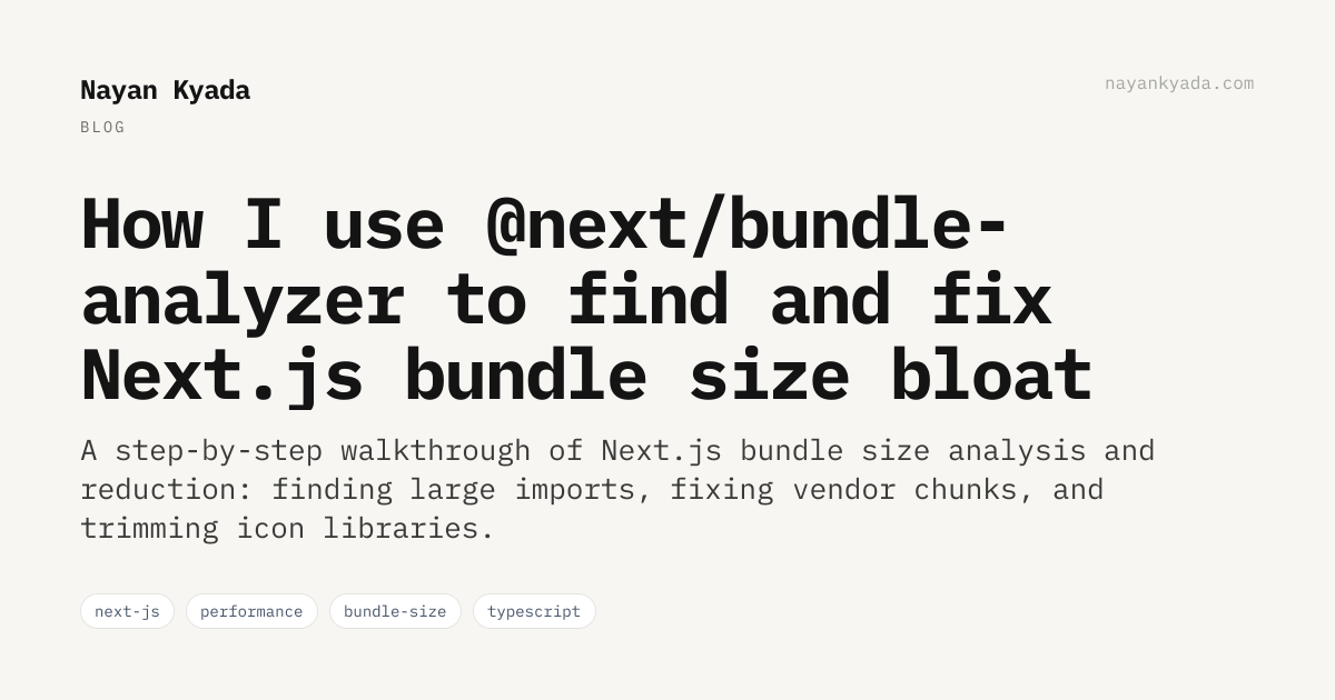 How I use @next/bundle-analyzer to find and fix Next.js bundle size ...