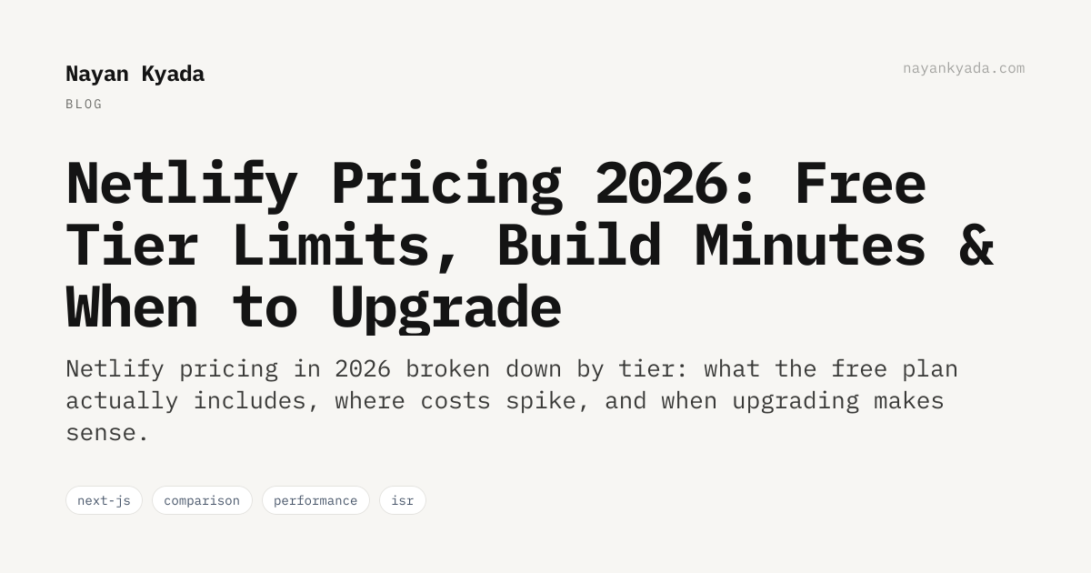 Netlify Pricing 2026: Free Tier Limits, Build Minutes & When to Upgrade ...