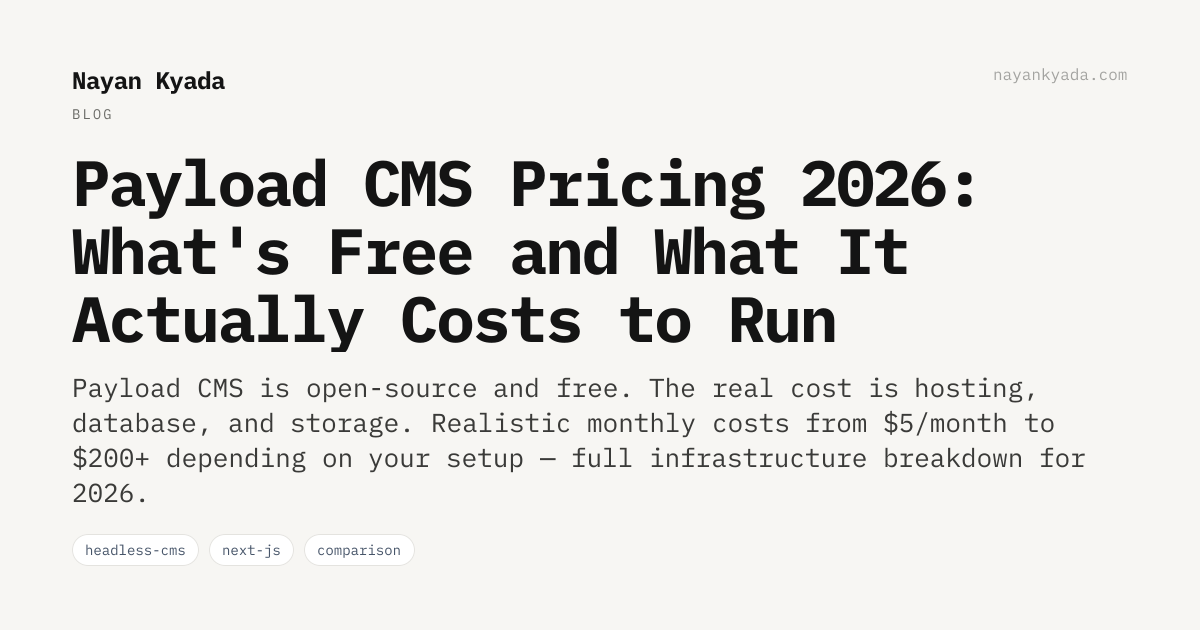 Payload CMS pricing 2026: the real infrastructure cost breakdown ...